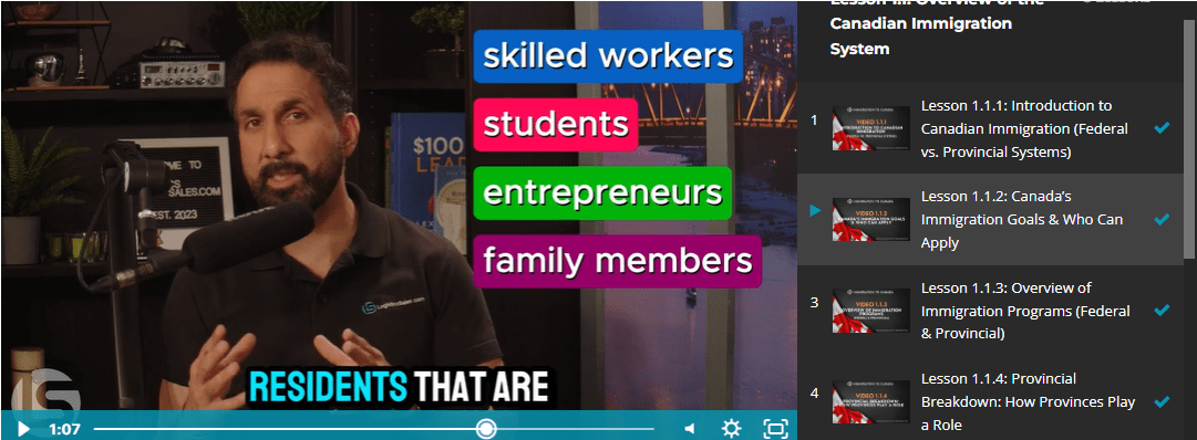 Man discussing Canadian immigration categories